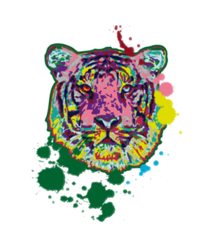 Print z kolorowym tygrysem - Bluza z nadrukiem - Zwierzęta - Dziecięca