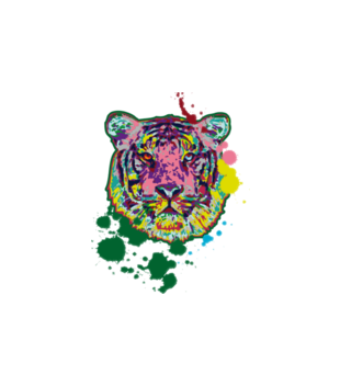 Print z kolorowym tygrysem - Bluza z nadrukiem - Zwierzęta - Męska