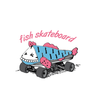 Skate na rybę - Koszulka z nadrukiem - Skate - Damska