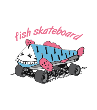Skate na rybę - Bluza z nadrukiem - Skate - Męska z kapturem