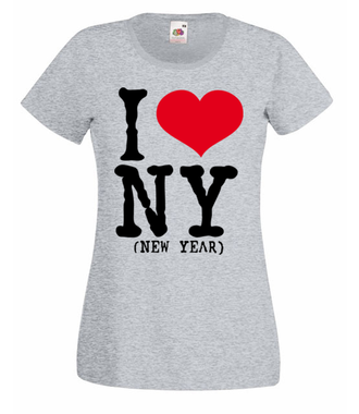 Kocham Nowy Rok - Koszulka z nadrukiem - Świąteczne - Damska