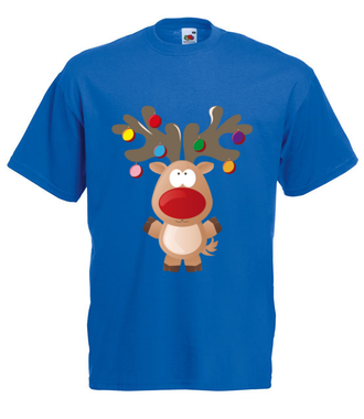 Ustrojony renifer - Koszulka z nadrukiem - Świąteczne - Męska