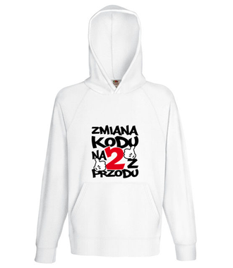 Zmiana kodu na 2 z przodu  - Bluza z nadrukiem - Urodziny - Męska z kapturem