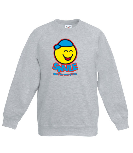 Bo usmiech jest dobry na wszystko bluza z nadrukiem smieszne dziecko jipi pl 141 128