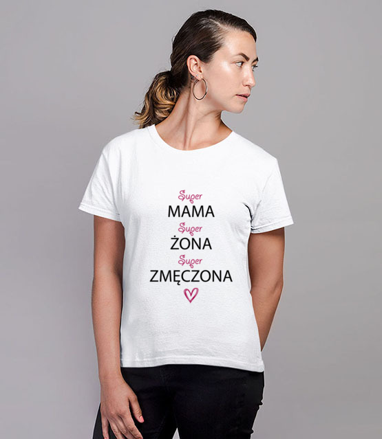 Zmeczona matka i zona koszulka z nadrukiem dla mamy kobieta jipi pl 523 77