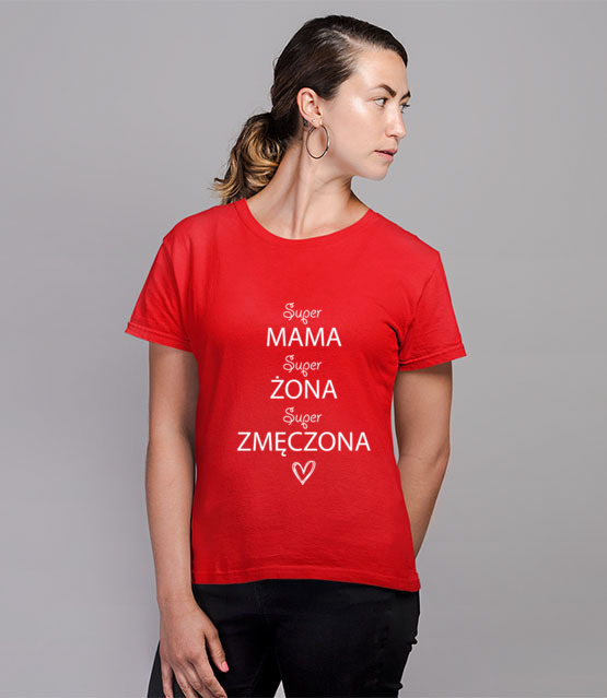 Zmeczona matka i zona koszulka z nadrukiem dla mamy kobieta jipi pl 524 78