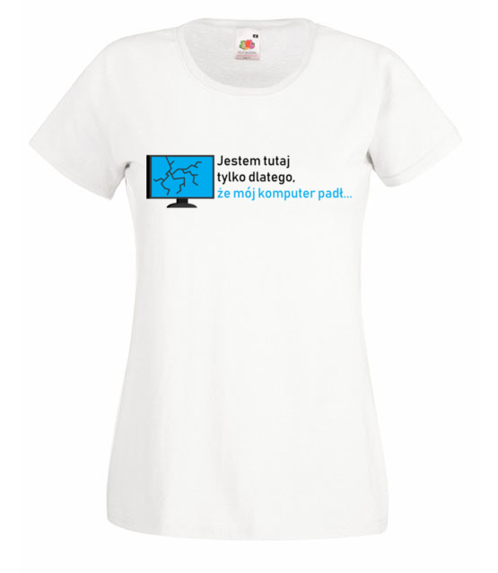 Koniec zycia komputer padl koszulka z nadrukiem dla gracza kobieta jipi pl 540 58