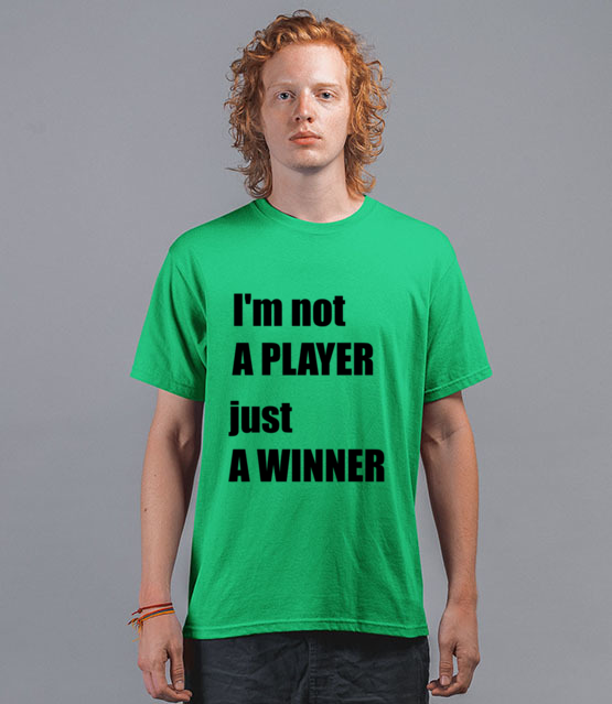 Jestem zwyciezca nie tylko graczem koszulka z nadrukiem dla gracza mezczyzna jipi pl 562 194