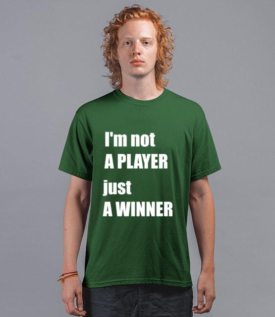 Jestem zwyciezca nie tylko graczem koszulka z nadrukiem dla gracza mezczyzna jipi pl 563 195