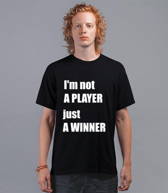 Jestem zwyciezca nie tylko graczem koszulka z nadrukiem dla gracza mezczyzna jipi pl 563 41