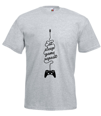 Jeść, grać, spać… - Koszulka z nadrukiem - dla Gracza - Męska