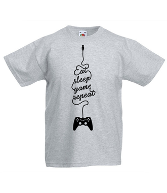 Jeść, grać, spać… - Koszulka z nadrukiem - dla Gracza - Dziecięca