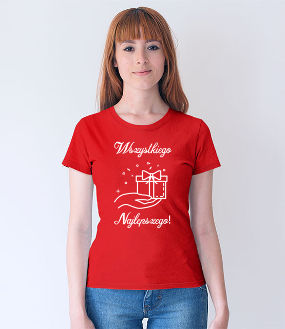 Najlepsze zyczenia dla ciebie koszulka z nadrukiem urodzinowe kobieta jipi pl 614 66