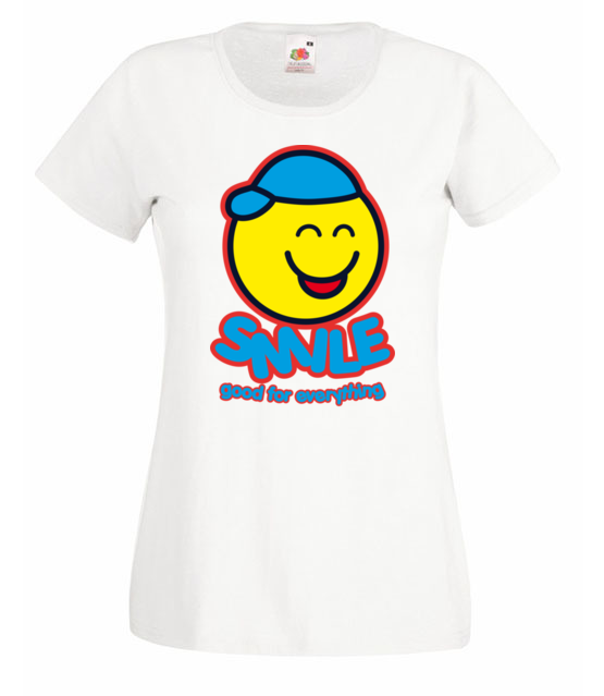 Bo usmiech jest dobry na wszystko koszulka z nadrukiem smieszne kobieta jipi pl 141 58