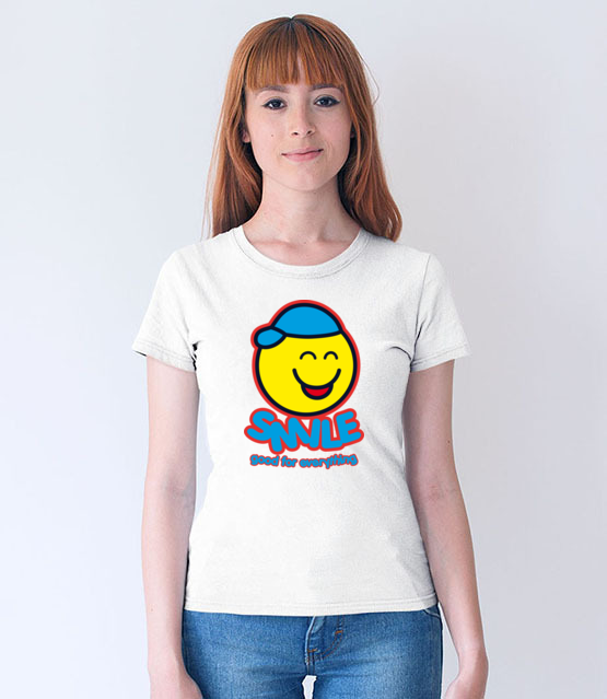 Bo usmiech jest dobry na wszystko koszulka z nadrukiem smieszne kobieta jipi pl 141 65