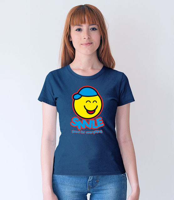 Bo usmiech jest dobry na wszystko koszulka z nadrukiem smieszne kobieta jipi pl 141 68