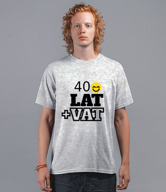 Czterdzieści lat plus VAT - Koszulka z nadrukiem - Urodzinowe - Męska