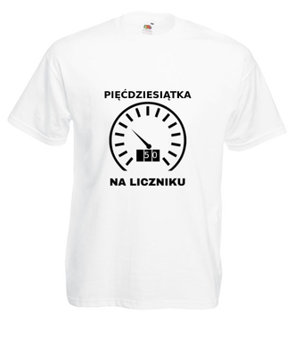 Pięćdziesiąt na liczniku - Koszulka z nadrukiem - Urodziny - Męska
