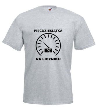 Pięćdziesiąt na liczniku - Koszulka z nadrukiem - Urodziny - Męska