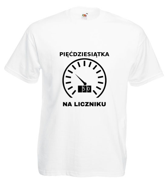 Piecdziesiat na liczniku koszulka z nadrukiem urodziny mezczyzna jipi pl 739 2