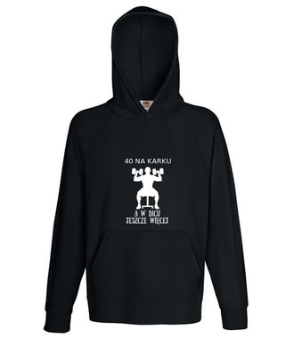 Czterdziecha u mięśniaka - Bluza z nadrukiem - Urodziny - Męska z kapturem