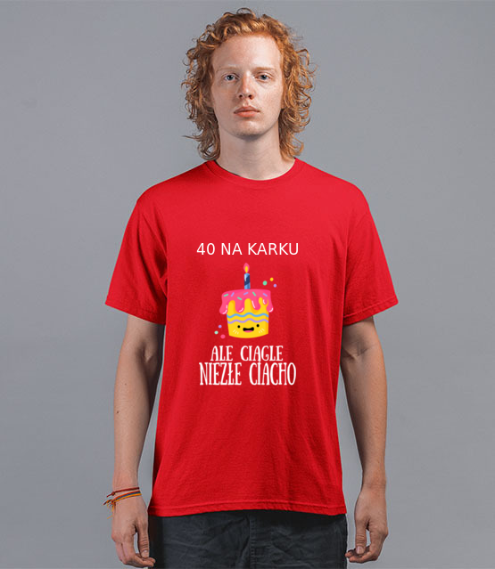 Czterdziestoletnie ciasteczko koszulka z nadrukiem urodzinowe mezczyzna jipi pl 762 42