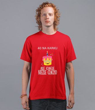 Czterdziestoletnie ciasteczko - Koszulka z nadrukiem - Urodzinowe - Męska