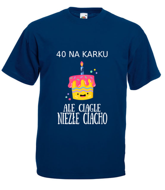 Czterdziestoletnie ciasteczko - Koszulka z nadrukiem - Urodziny - Męska
