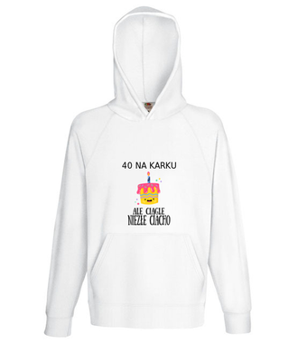 Czterdziestoletnie ciasteczko - Bluza z nadrukiem - Urodziny - Męska z kapturem