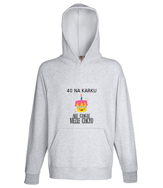 Czterdziestoletnie ciasteczko - Bluza z nadrukiem - Urodziny - Męska z kapturem