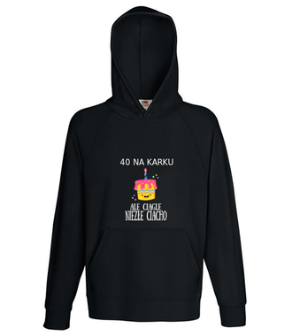 Czterdziestoletnie ciasteczko - Bluza z nadrukiem - Urodziny - Męska z kapturem