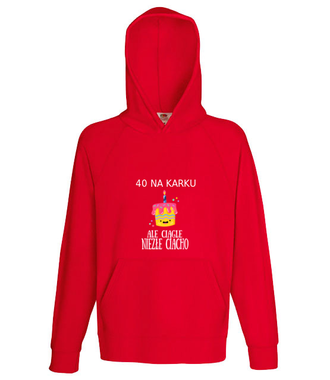 Czterdziestoletnie ciasteczko - Bluza z nadrukiem - Urodziny - Męska z kapturem