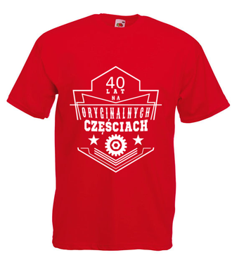 Na oryginalnych częściach bez szwanku - Koszulka z nadrukiem - Urodziny - Męska