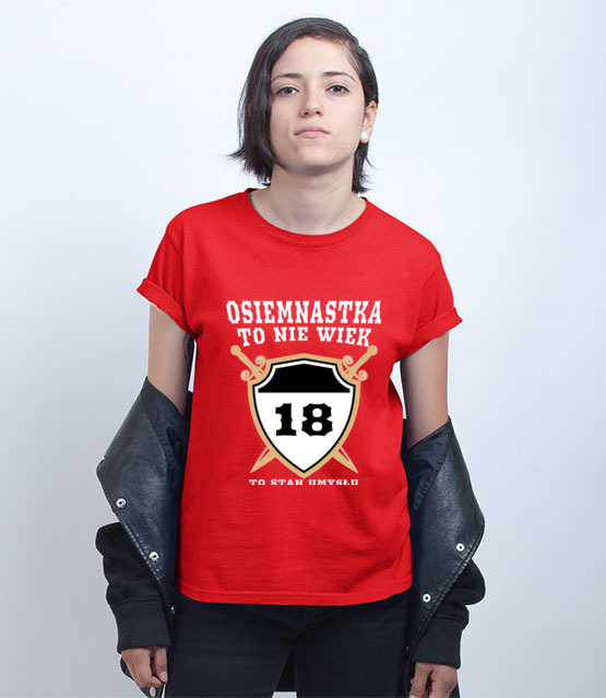 Stan umyslu po osiemnastce koszulka z nadrukiem urodzinowe kobieta jipi pl 775 72