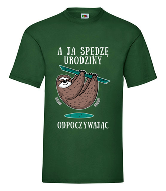 Urodziny na leniwca - Koszulka z nadrukiem - Urodziny - Męska