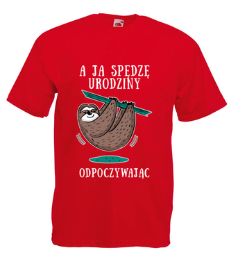 Urodziny na leniwca - Koszulka z nadrukiem - Urodziny - Męska
