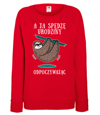Urodziny na leniwca - Bluza z nadrukiem - Urodziny - Damska