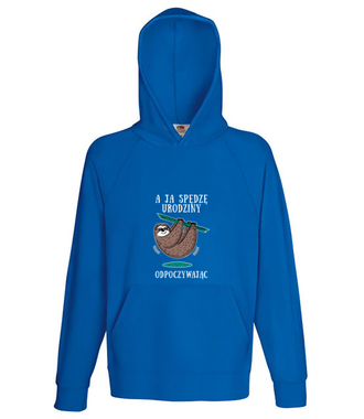 Urodziny na leniwca - Bluza z nadrukiem - Urodziny - Męska z kapturem