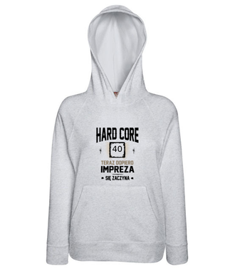 Hardcorowy solenizant - Bluza z nadrukiem - Urodziny - Damska z kapturem