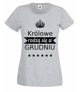 Królowie rodzą się co miesiąc… - Koszulka z nadrukiem - Urodziny - Damska