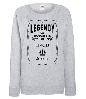 Jestem legendą, urodziłem się w… - Bluza z nadrukiem - Urodziny - Damska