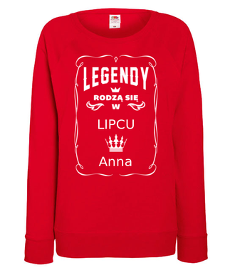 Jestem legendą, urodziłem się w… - Bluza z nadrukiem - Urodziny - Damska