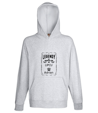 Jestem legendą, urodziłem się w… - Bluza z nadrukiem - Urodziny - Męska z kapturem