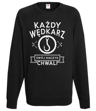 Każdy wędkarz swój haczyk chwali - Bluza z nadrukiem - dla wędkarza - Męska