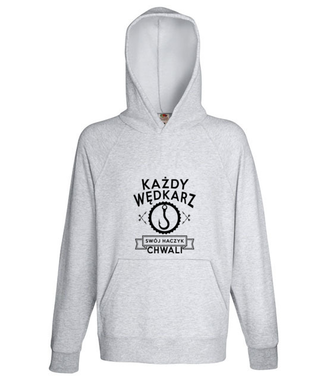 Każdy wędkarz swój haczyk chwali - Bluza z nadrukiem - dla wędkarza - Męska z kapturem