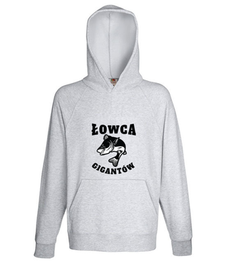 Jestem łowcą gigantów - Bluza z nadrukiem - dla wędkarza - Męska z kapturem