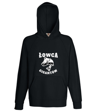 Jestem łowcą gigantów - Bluza z nadrukiem - dla wędkarza - Męska z kapturem