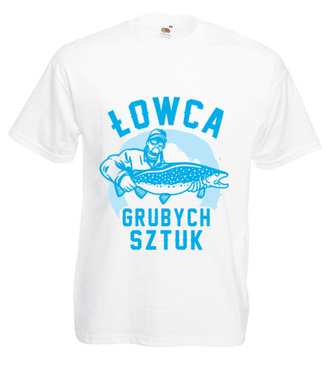 Gruba ryba, to nie problem! - Koszulka z nadrukiem - dla wędkarza - Męska