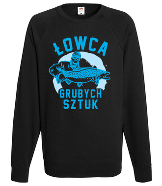 Gruba ryba, to nie problem! - Bluza z nadrukiem - dla wędkarza - Męska