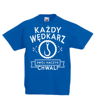 Każdy wędkarz swój haczyk chwali - Koszulka z nadrukiem - dla wędkarza - Dziecięca